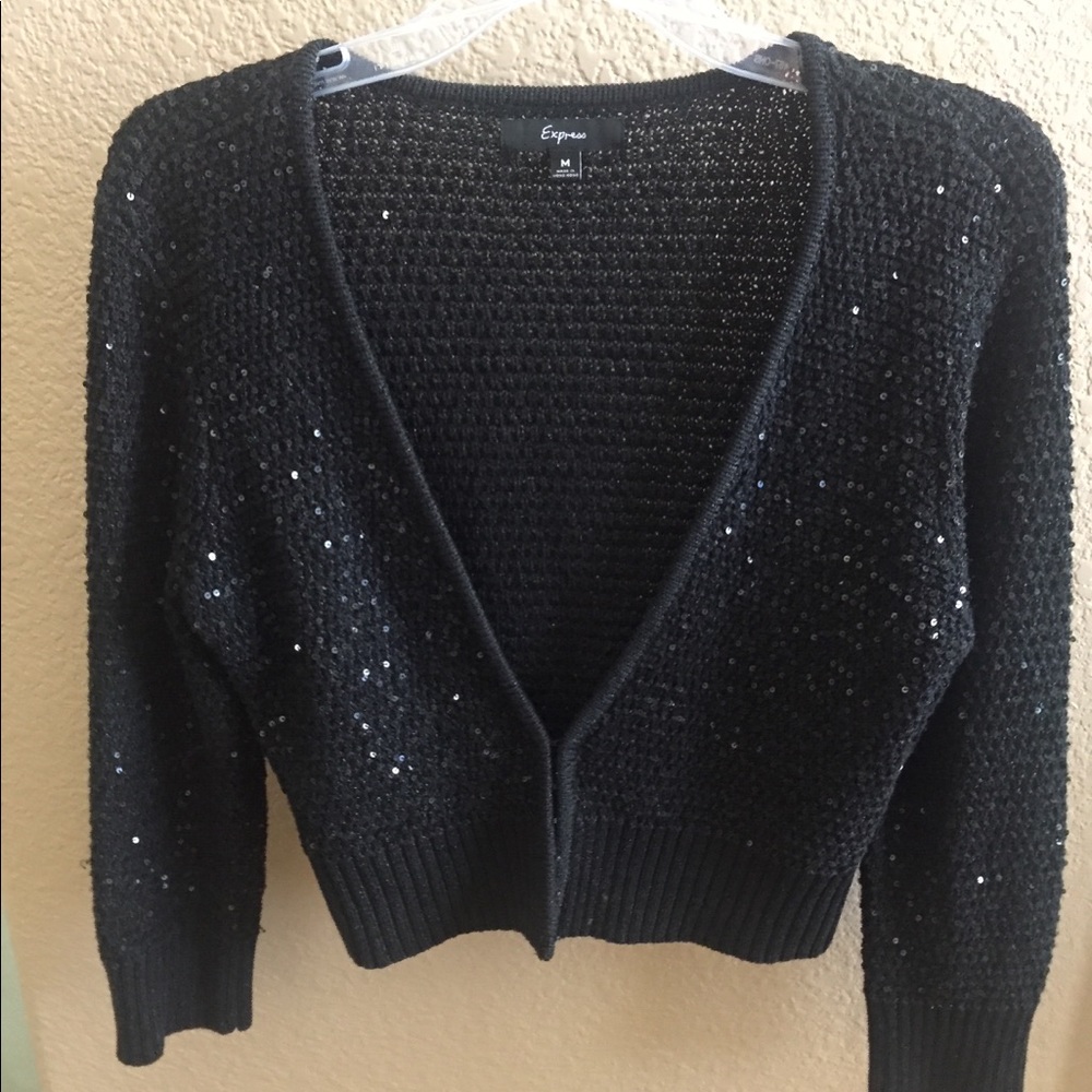 Express 3/4 sleeve sequence cardigan